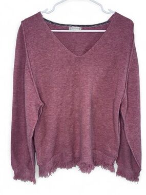 Altar'd State Fringe Sweater Small Salmon Pink Boho Soft Knit